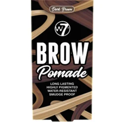 W7 Brow Pomade -Elcat Beauty Store BROWPOMADE BOXFRONTDARKBROWN scaled