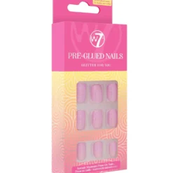 W7 Pre-Glued Press On Nails -Elcat Beauty Store Pre GluedNailsGlitterForYou scaled