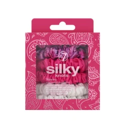 W7 Silky Knots Hair Scrunchies 6 Pack - Paisley Print