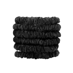 W7 Silky Knots Hair Scrunchies 6 Pack - Black -Elcat Beauty Store SilkyKnotsSmallBlack3Web scaled