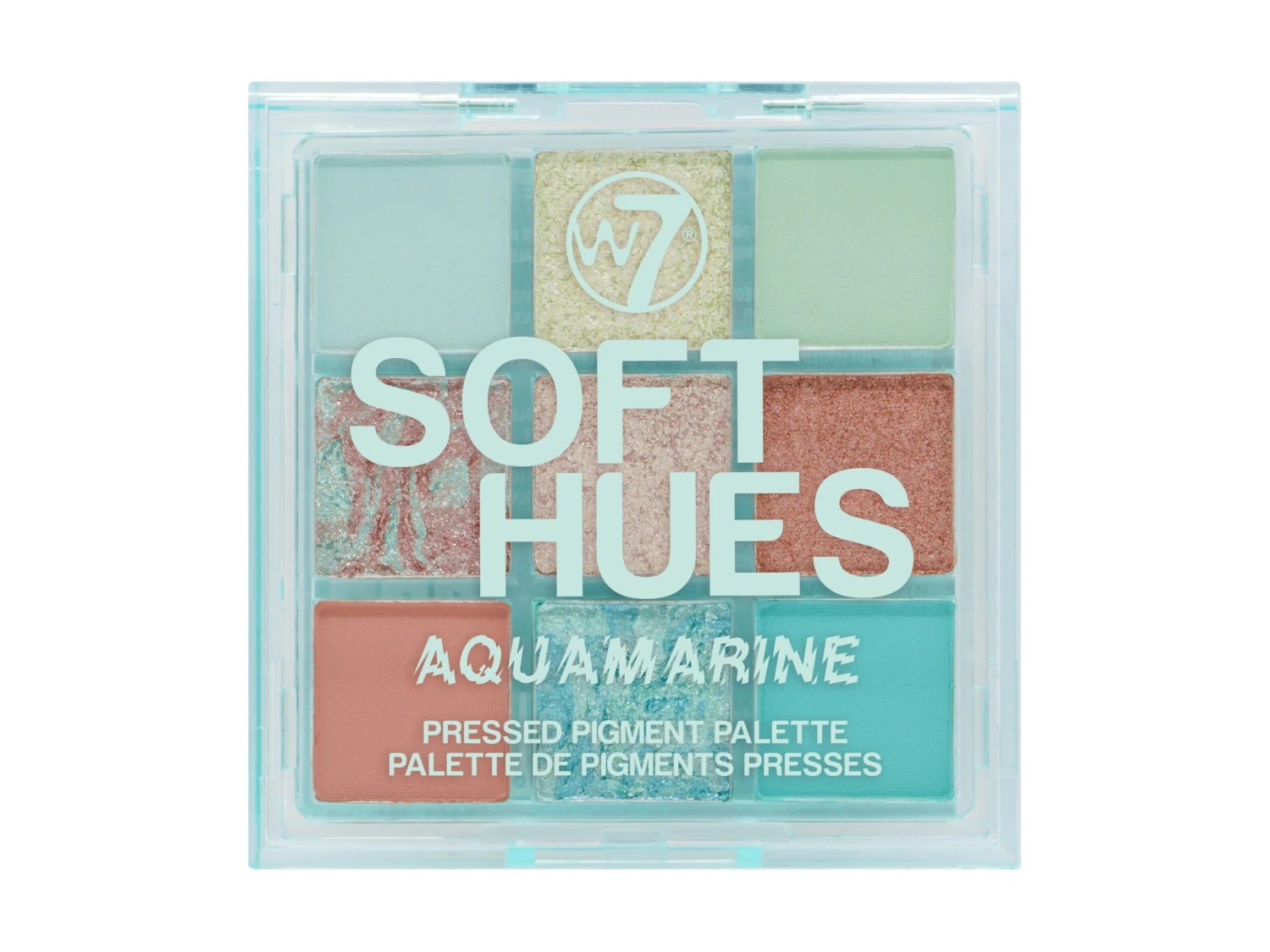 W7 Soft Hues Pressed Pigment Palette - Aquamarine 3 W7 Soft Hues Pressed Pigment Palette - Aquamarine