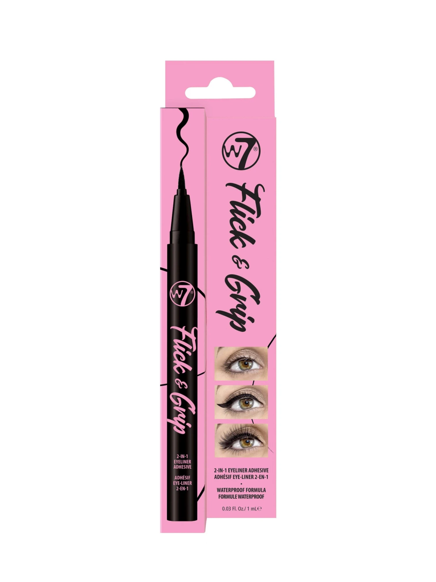 W7 Flick & Grip 2-In-1 Adhesive Eyeliner Pen 3 W7 Flick & Grip 2-In-1 Adhesive Eyeliner Pen